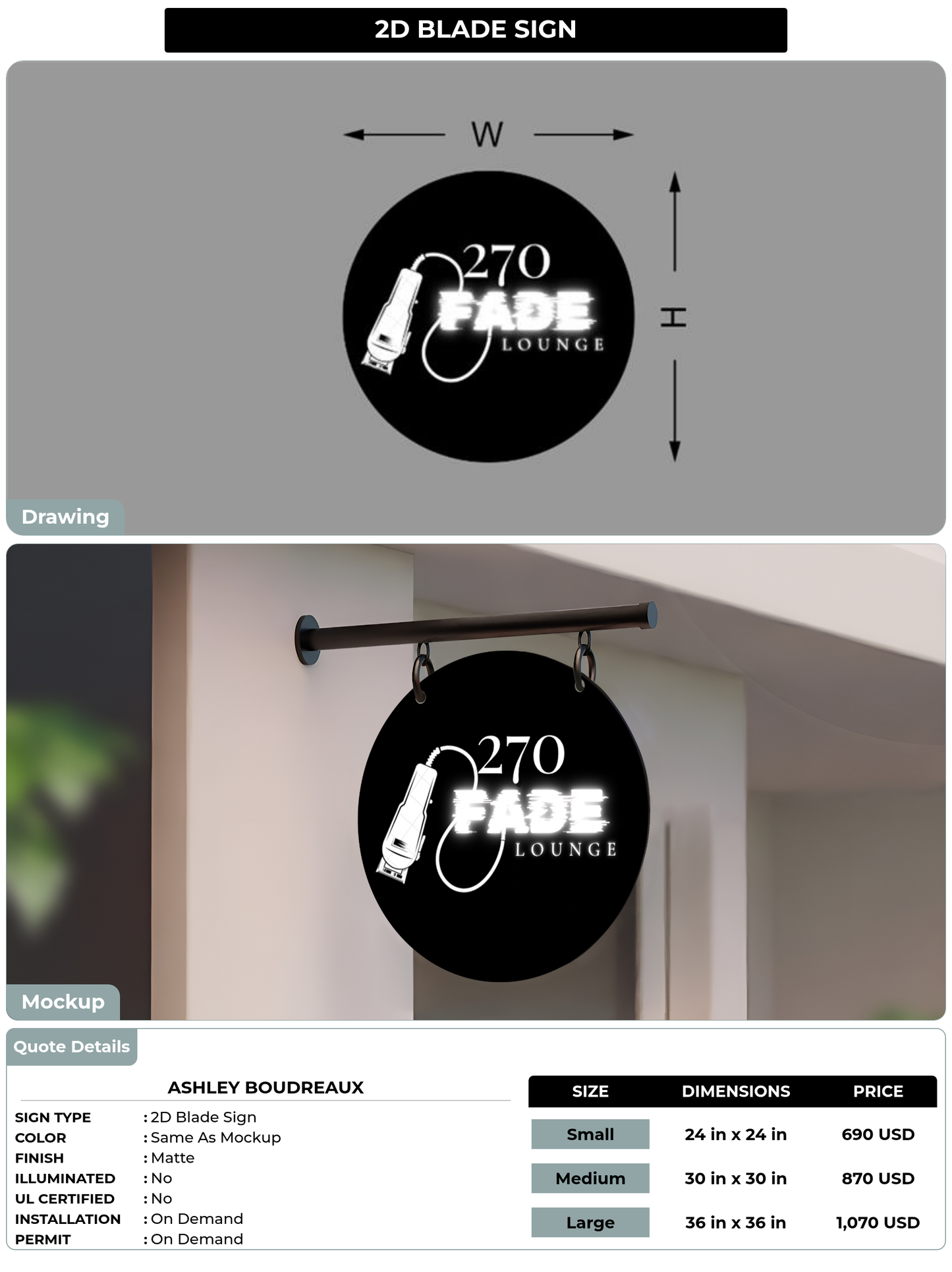 CUSTOM MOCKUP SIGN FOR Ashley Boudreaux