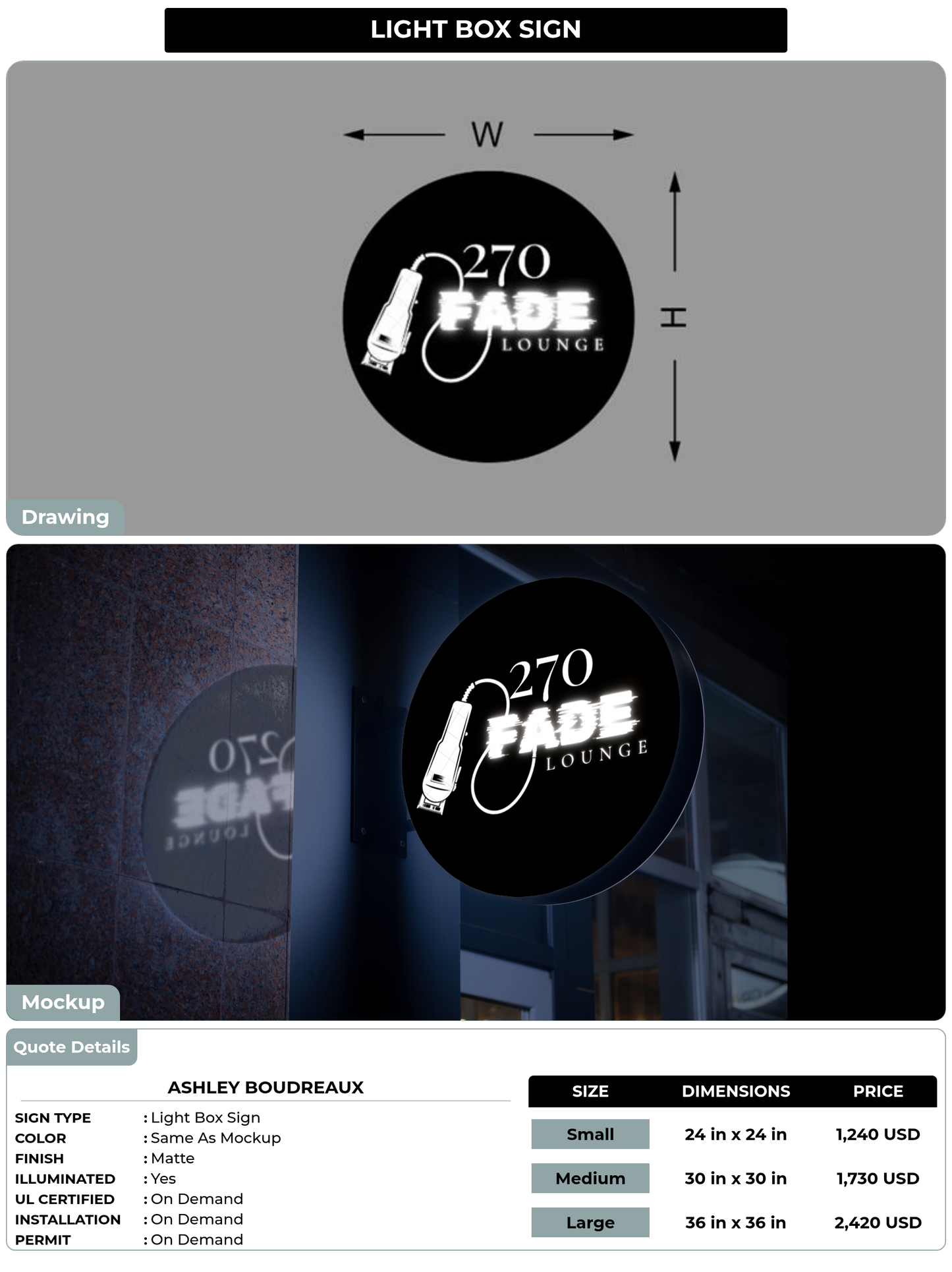 CUSTOM MOCKUP SIGN FOR Ashley Boudreaux