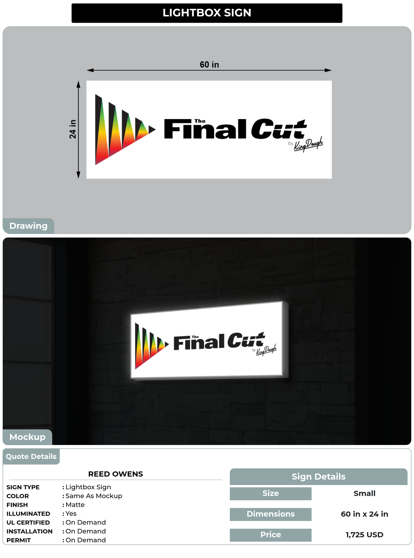CUSTOM MOCKUP SIGN FOR Reed owens