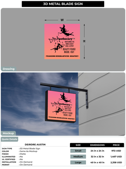 CUSTOM MOCKUP SIGN FOR Deirdre Austin