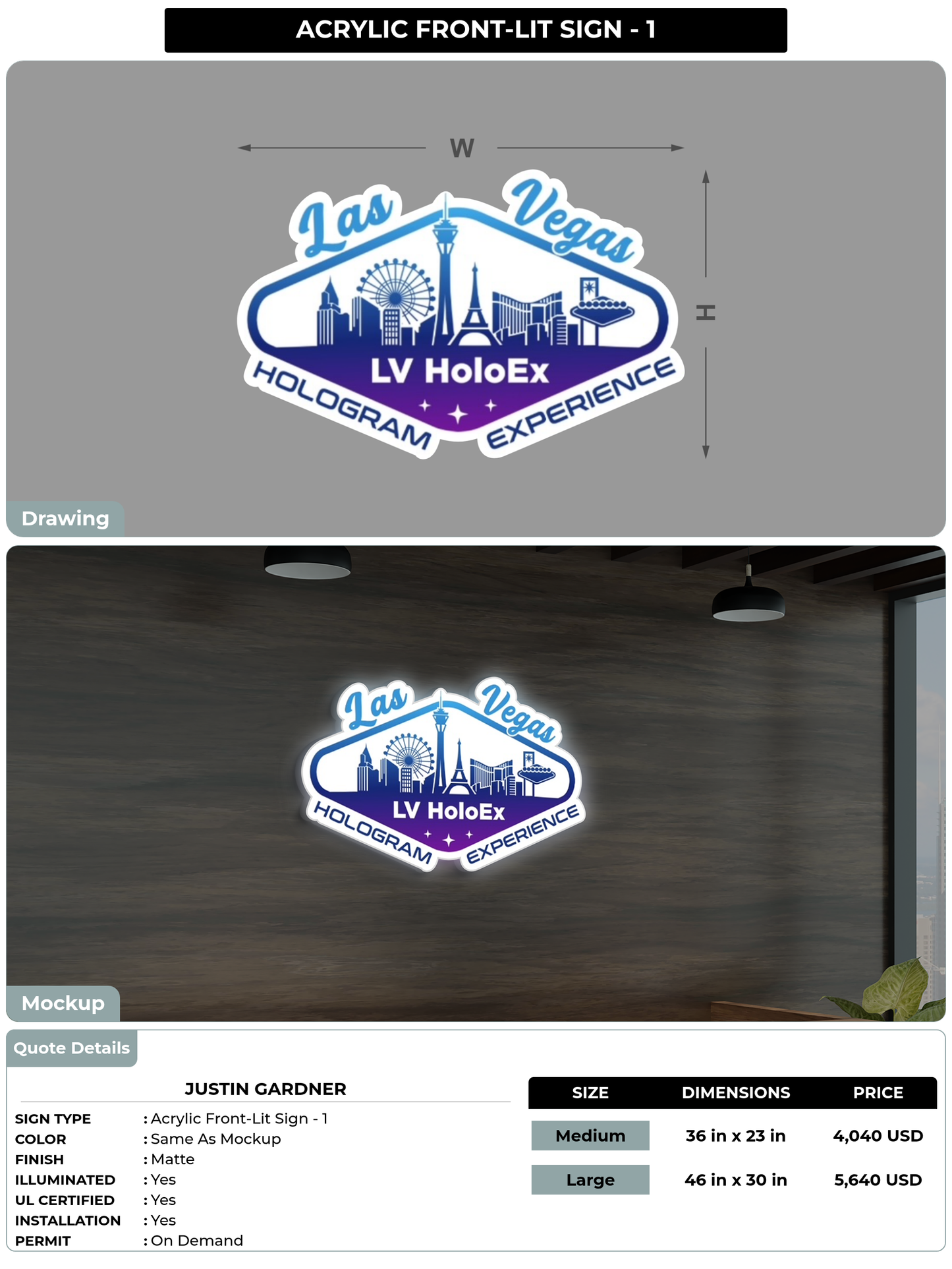 CUSTOM MOCKUP SIGN FOR Justin Gardner