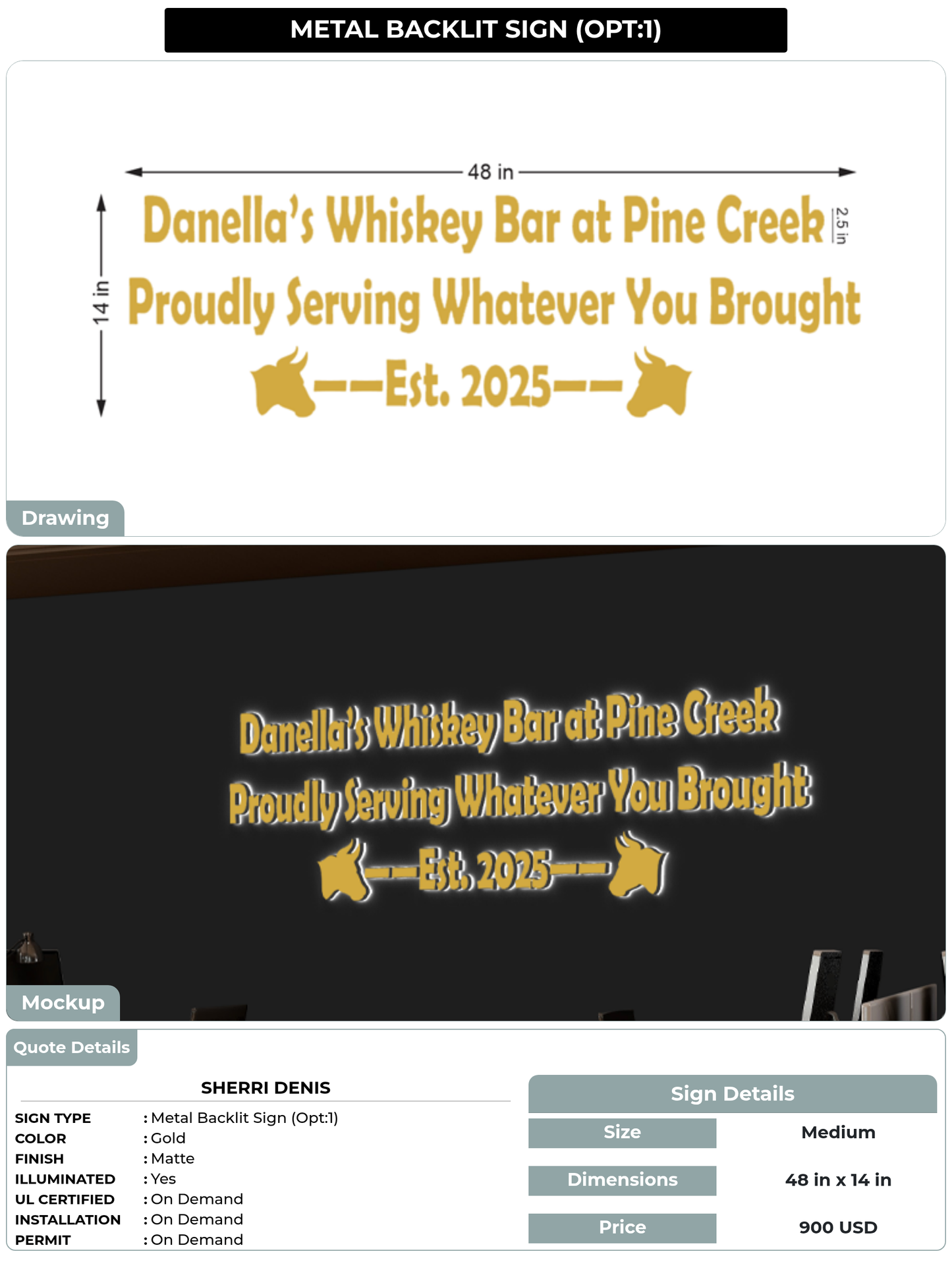 CUSTOM MOCKUP SIGN FOR sherri Denis