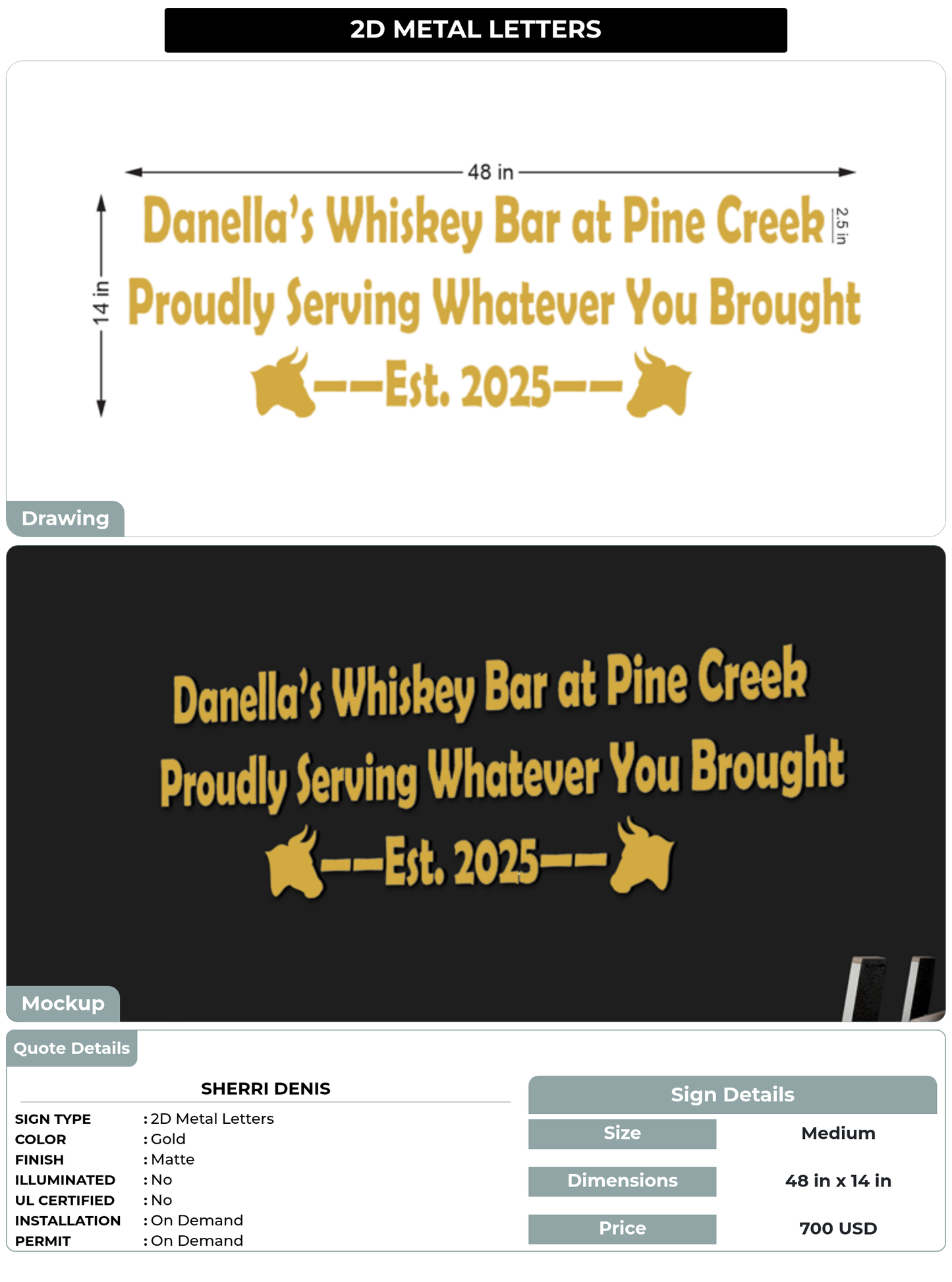 CUSTOM MOCKUP SIGN FOR sherri Denis