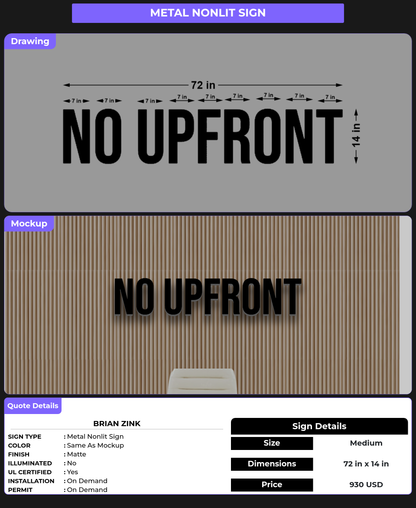 CUSTOM MOCKUP SIGN FOR brian zink