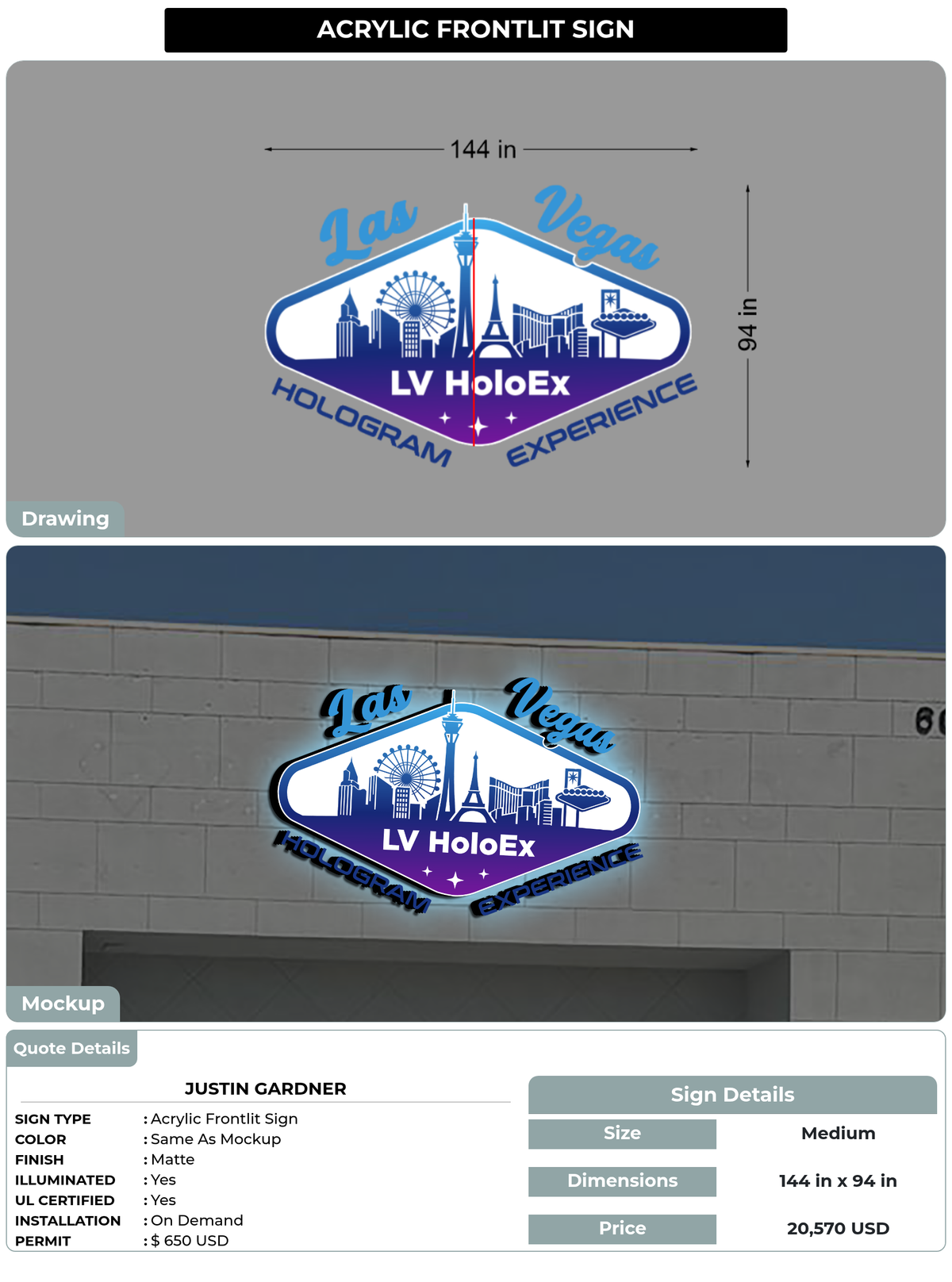 CUSTOM MOCKUP SIGN FOR Justin Gardner