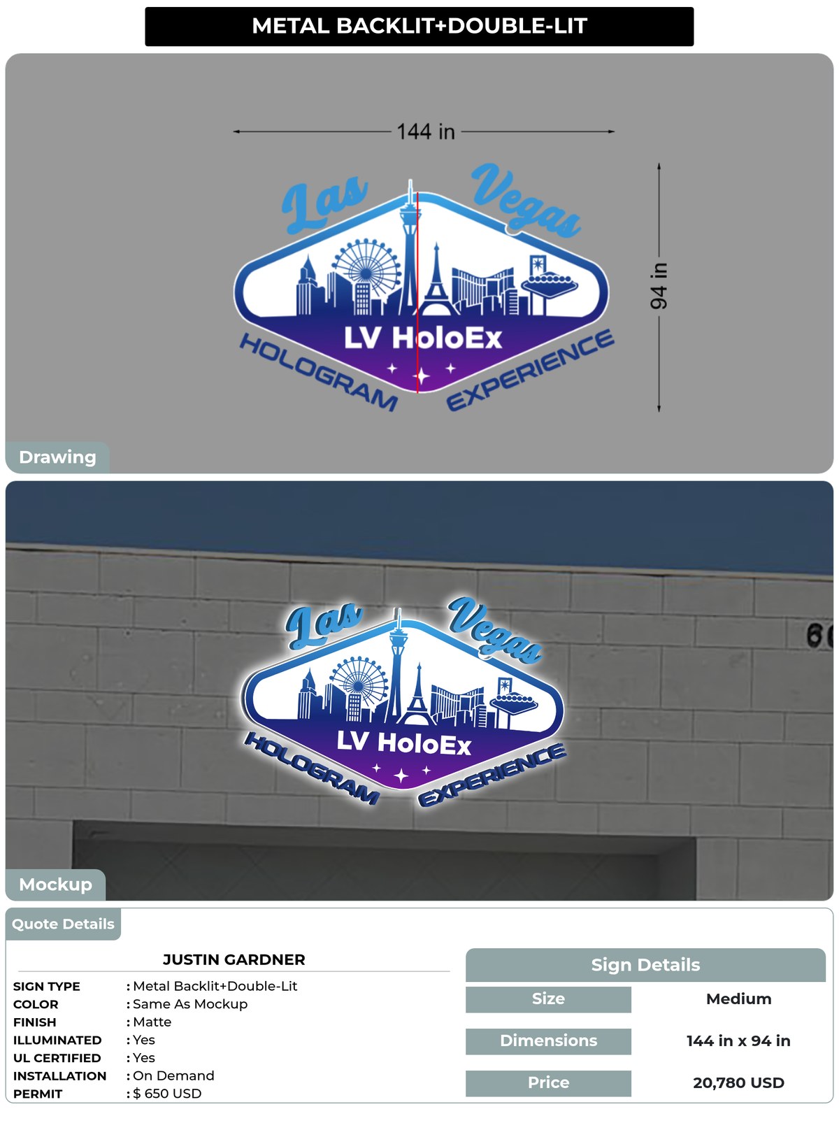 CUSTOM MOCKUP SIGN FOR Justin Gardner