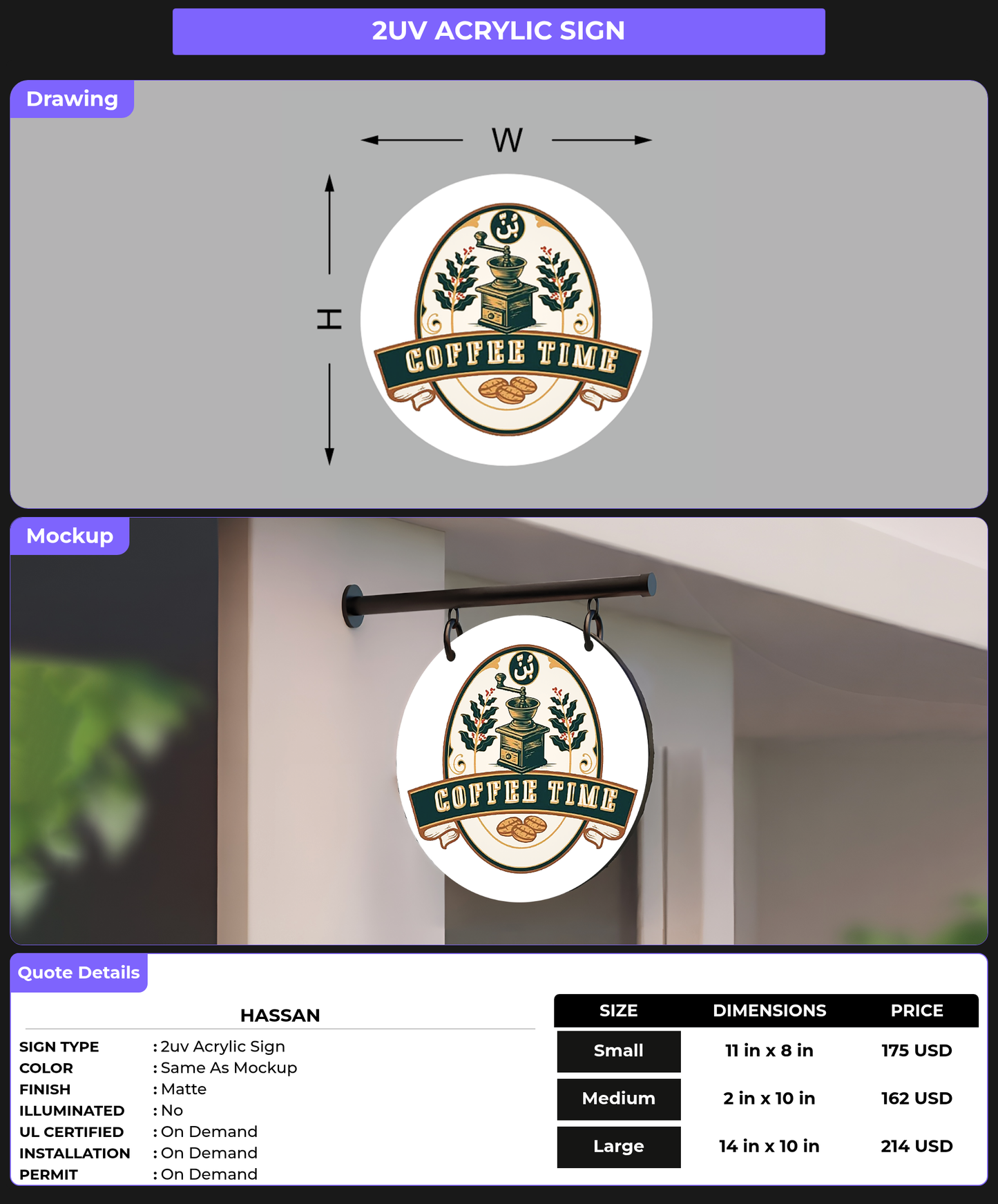 CUSTOM MOCKUP SIGN FOR Hassan