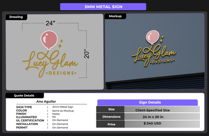 Custom Signs for Ana Aguilar