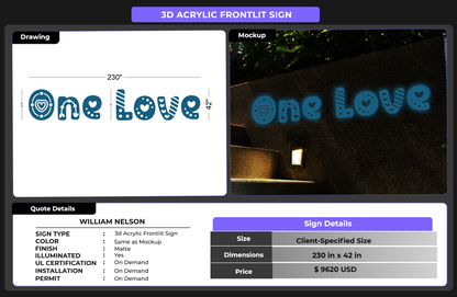 Custom Signs for WILLIAM NELSON