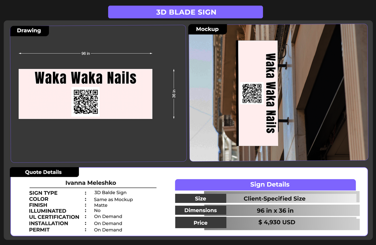 Custom Signs for Ivanna Meleshko