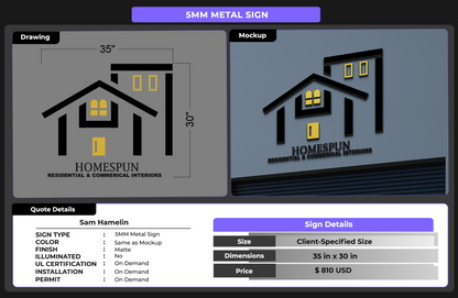 Custom Signs for Sam Hamelin
