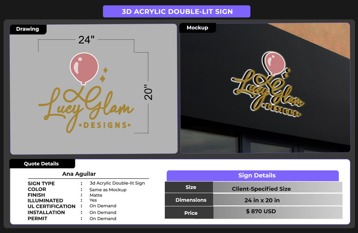 Custom Signs for Ana Aguilar