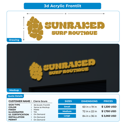 Business signage for Cierra Scura