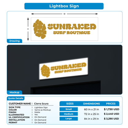 Business signage for Cierra Scura