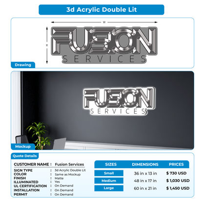 Business signage for Fusion Services