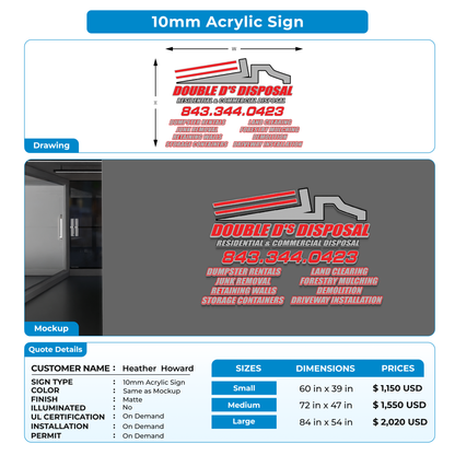 Business signage for Heather Howard