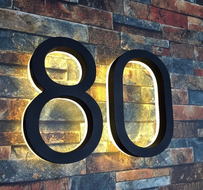Custom 3D House Number Metal Backlit