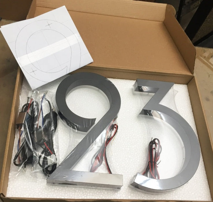 Custom 3D House Number Metal Backlit