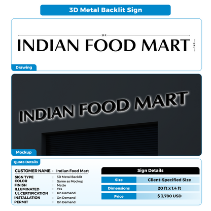 Business Signage for Indian Food Mart