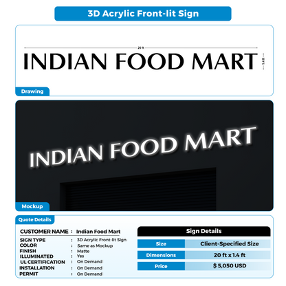 Business Signage for Indian Food Mart
