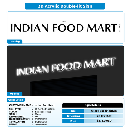 Business Signage for Indian Food Mart