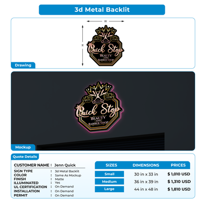 Business signage for Jenn Quick