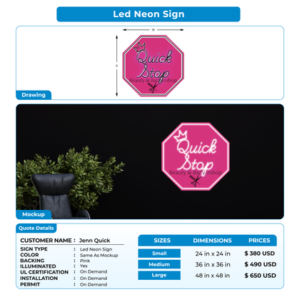 Business signage for Jenn Quick
