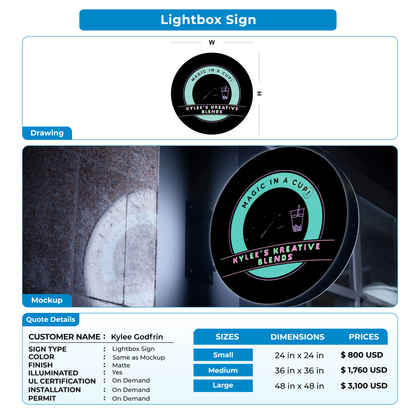 Business signage for Kylee Godfrin