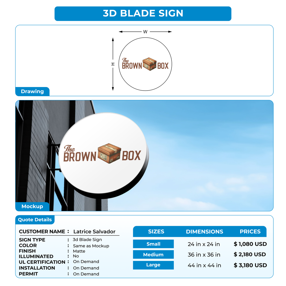 Business signage for Latrice Salvador