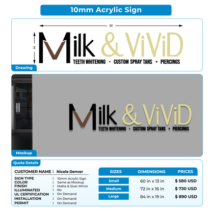 Business signage for Nicole Denver