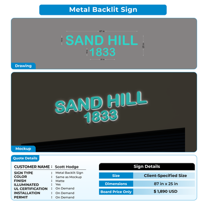 3D Metal Backlit Signs for Scott Hodge