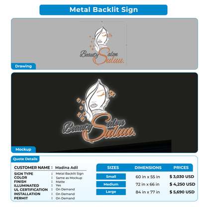 Business signage for Madina Adil