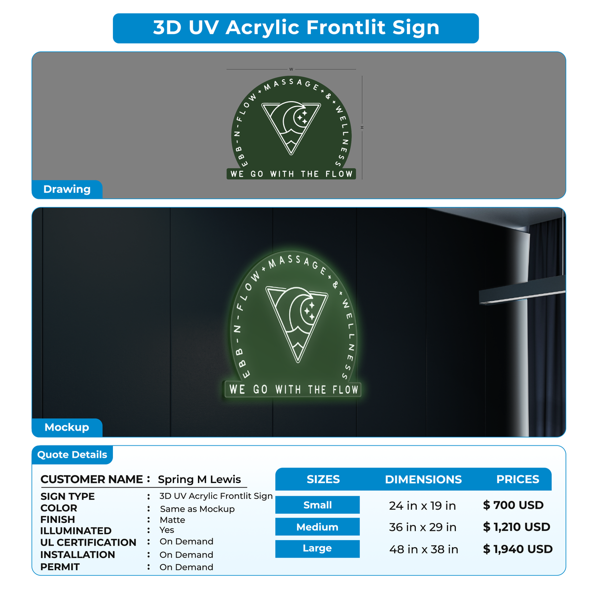 Business signage for Spring M Lewis