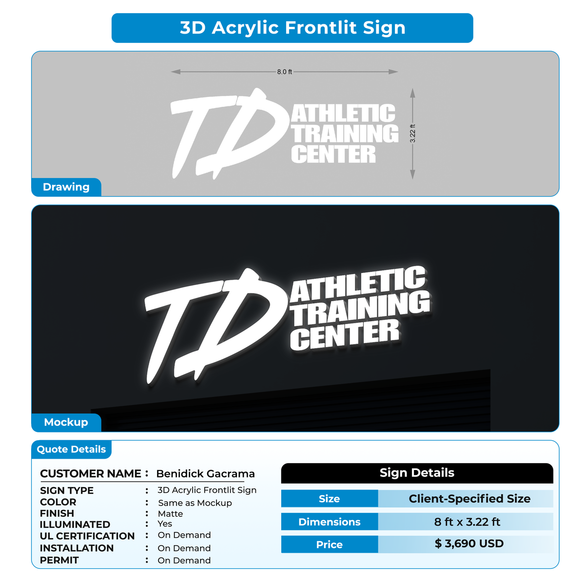 Custom Signs For Benidick Gacrama