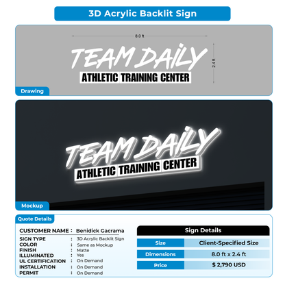 Custom Sign for Benidick Gacrama