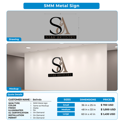 Business signage for Belinda
