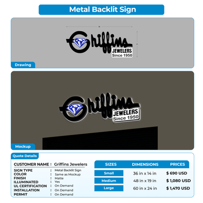 Business signage for Griffins Jewelers