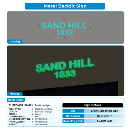 3D Metal Backlit Signs for Scott Hodge