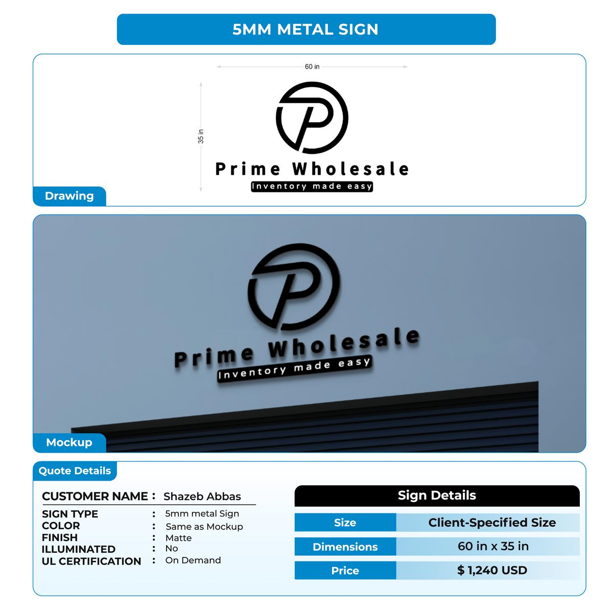 Custom Signs For Shazeb Abbas