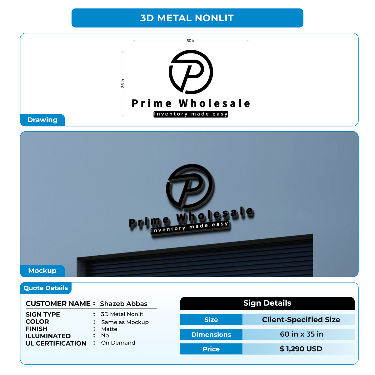 Custom Signs For Shazeb Abbas