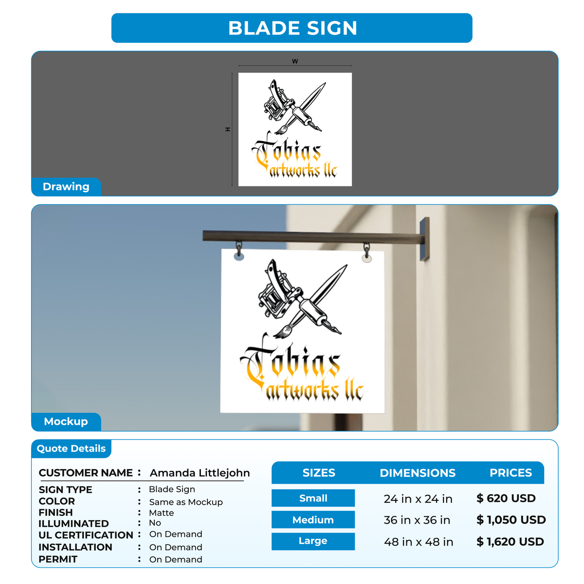 Custom Signs For Amanda Littlejohn