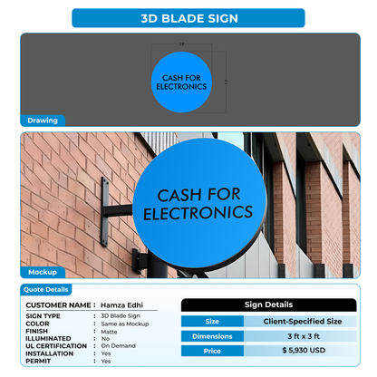 Business signage for Hamza Edhi