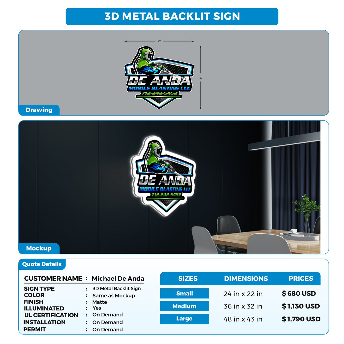 Custom Signs For Michael De Anda