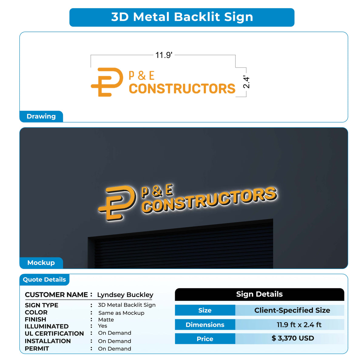Custom Signs for Lyndsey Buckley