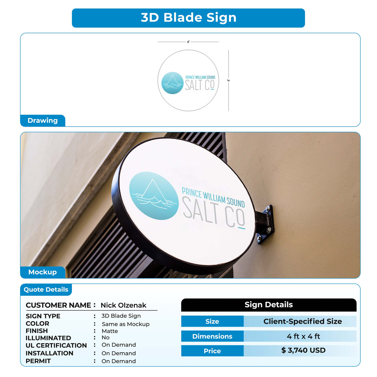 Custom Signs for Nick Olzenak