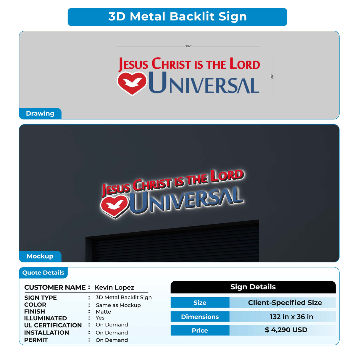 Custom Signs for Kevin Lopez