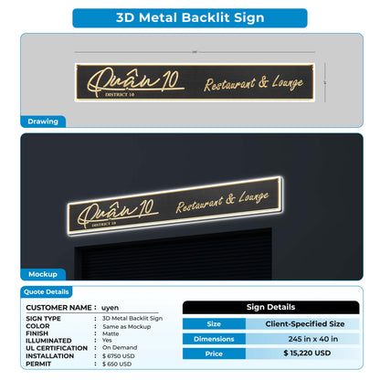 custom sign for Uyen