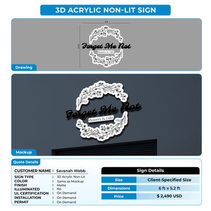Business signage for Savanah Webb