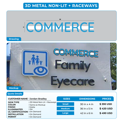 Business signage for Jordan Bradley
