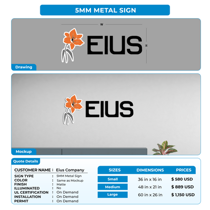 Custom Signs For Eius Company